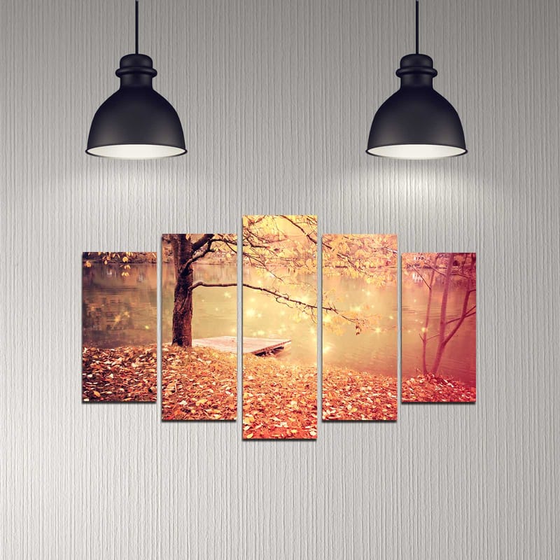 Dekorativ MDF-målning 5-Delar 20x60 cm - Flerfärgad - Inredning & dekor - Tavlor & konst - Canvastavla