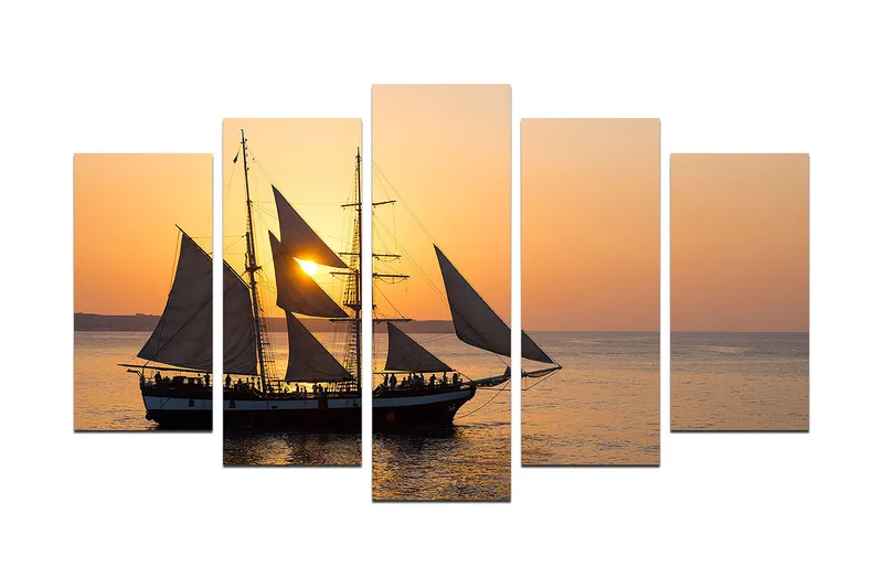 Dekorativ MDF-målning 5-Delar 20x60 cm, Flerfärgad