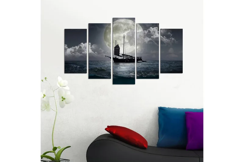 Dekorativ MDF-målning 5-Delar 20x60 cm - Flerfärgad - Inredning & dekor - Tavlor & konst - Canvastavla