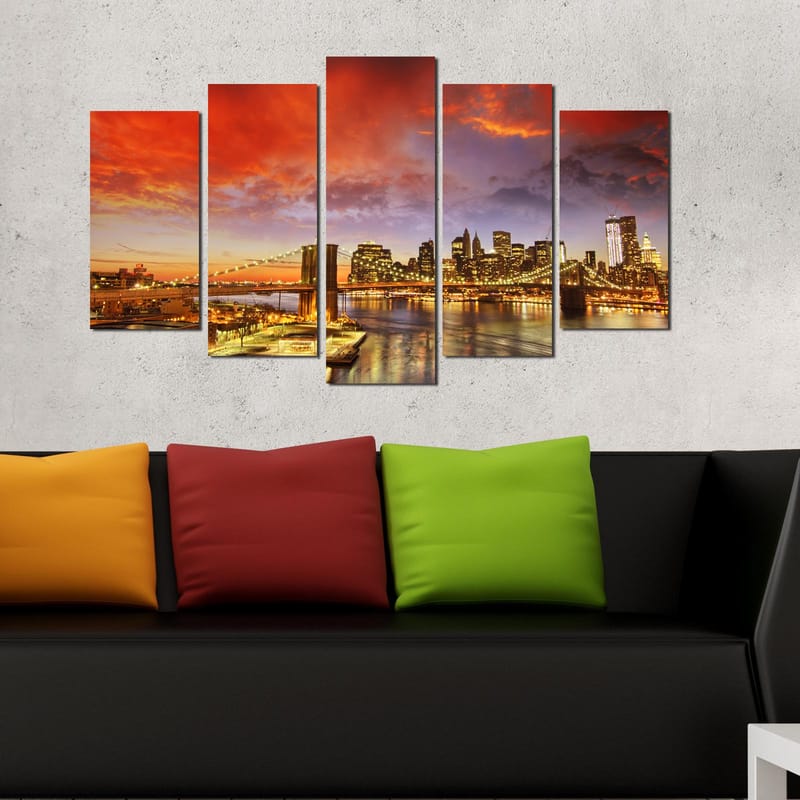 DEKORATIV MDF-MÅLNING 5-Delar 20x60 cm - Inredning & dekor - Tavlor & konst - Canvastavla