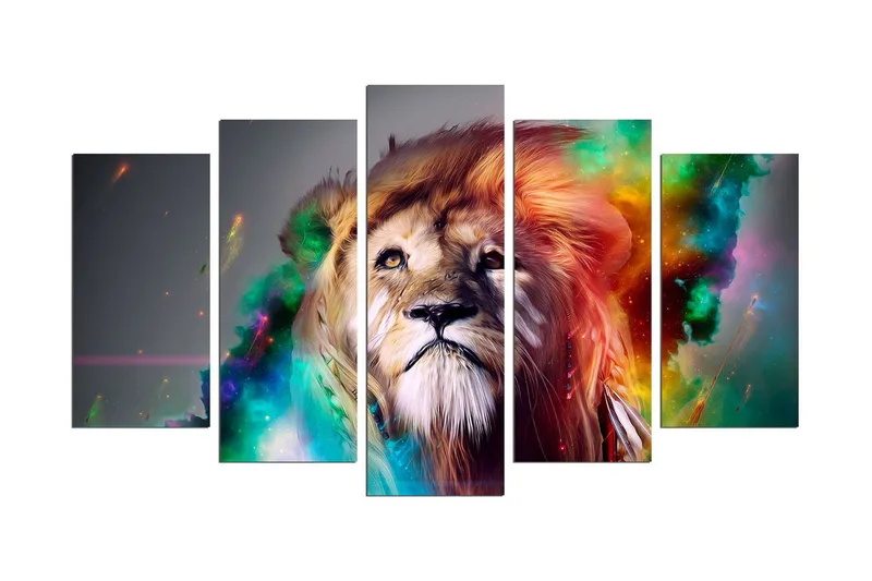 Dekorativ MDF-målning 5 Delar - Flerfärgad - Inredning & dekor - Tavlor & konst - Canvastavla