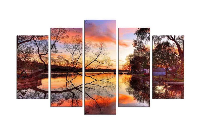 Dekorativ MDF-målning 5 Delar, Flerfärgad