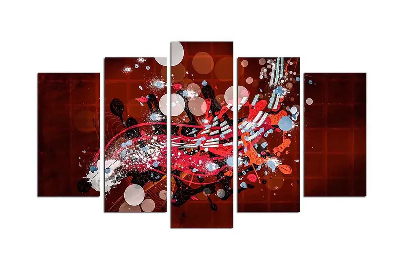 Dekorativ MDF-målning 5 Delar - Flerfärgad - Inredning & dekor - Tavlor & konst - Canvastavla