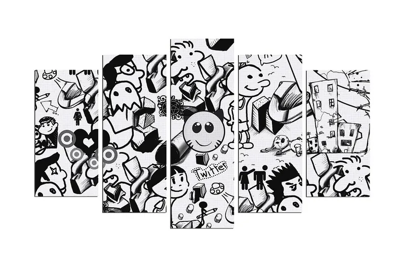 Dekorativ MDF-målning 5 Delar - Flerfärgad - Inredning & dekor - Tavlor & konst - Canvastavla