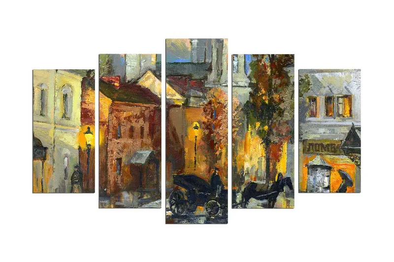 Dekorativ MDF-målning 5 Delar - Flerfärgad - Inredning & dekor - Tavlor & konst - Canvastavla