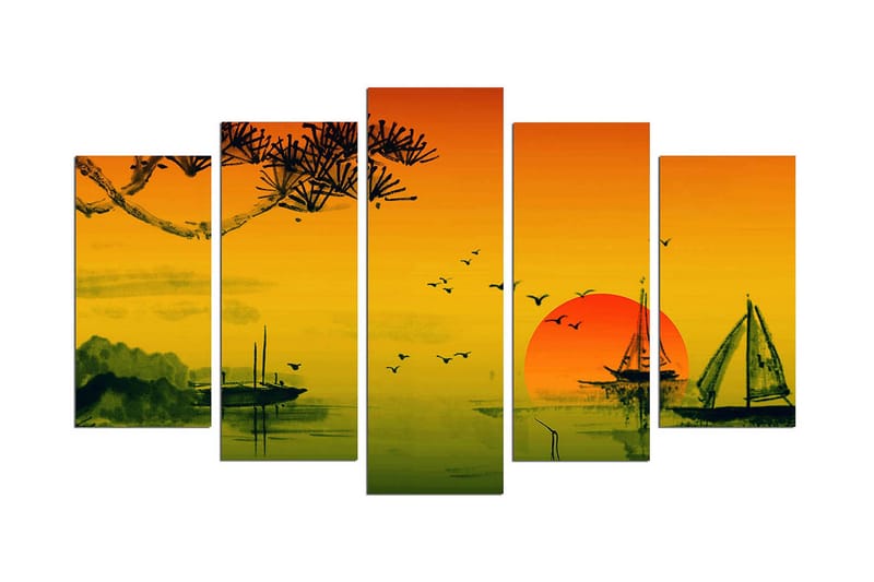 Dekorativ MDF-målning 5 Delar, Flerfärgad