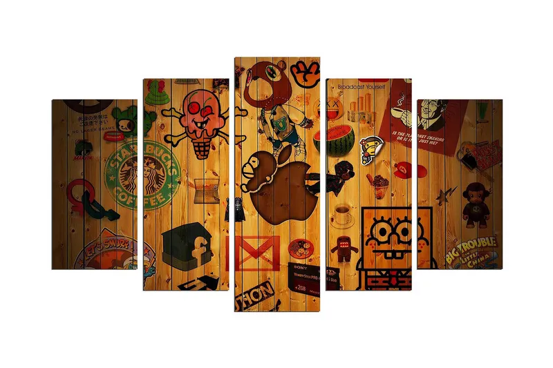 Dekorativ MDF-målning 5 Delar - Flerfärgad - Inredning & dekor - Tavlor & konst - Canvastavla