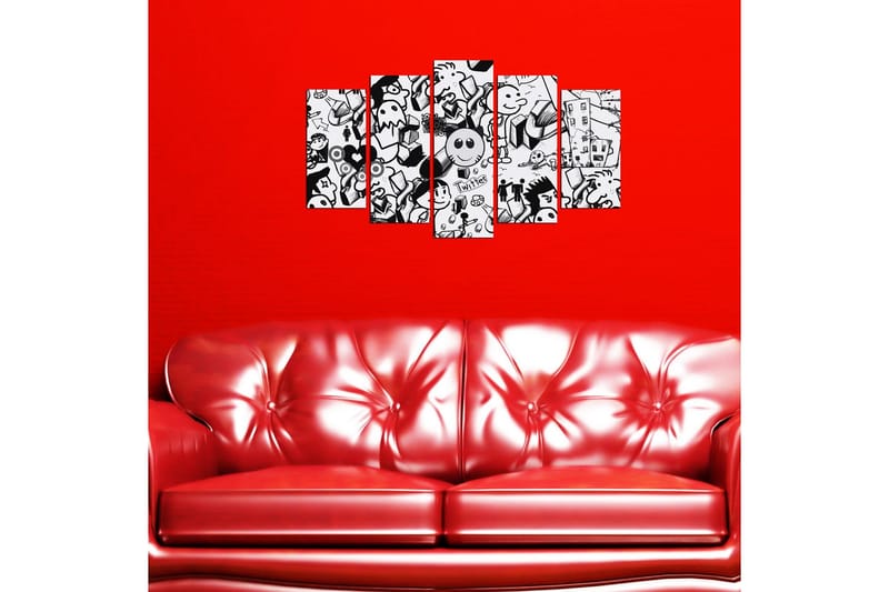 Dekorativ MDF-målning 5 Delar - Flerfärgad - Inredning & dekor - Tavlor & konst - Canvastavla