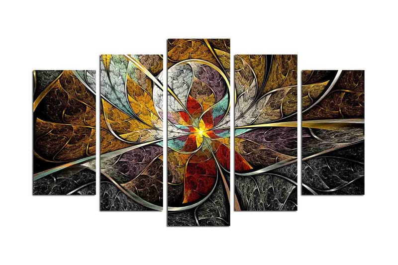 Dekorativ MDF-målning 5 Delar, Flerfärgad