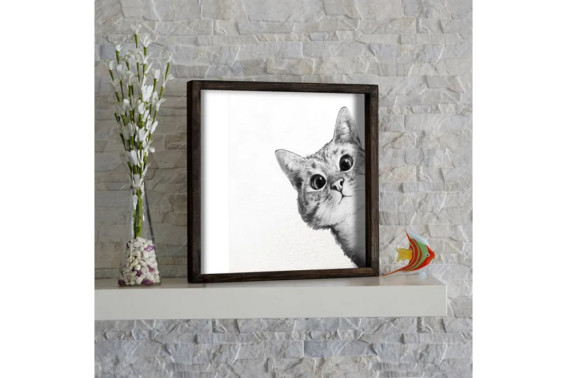 Dekorativ MDF-målning - Brun/Vit/Svart - Inredning & dekor - Tavlor & konst - Canvastavla