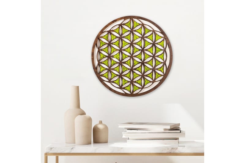 GEOMETRIC Canvastavla Grön/Brun/Vit - Inredning & dekor - Tavlor & konst - Canvastavla