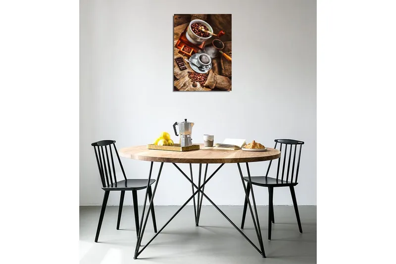 Liten Canvastavla 30x40 cm - Kaffe- och chokladkomposition med rostade kaffebönor - Brun / Beige / Svart - Inredning & dekor - Tavlor & konst - Canvastavla