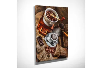 Liten Canvastavla 30x40 cm - Kaffe- och chokladkomposition med rostade kaffebönor - Brun / Beige / Svart - Inredning & dekor - Tavlor & konst - Canvastavla
