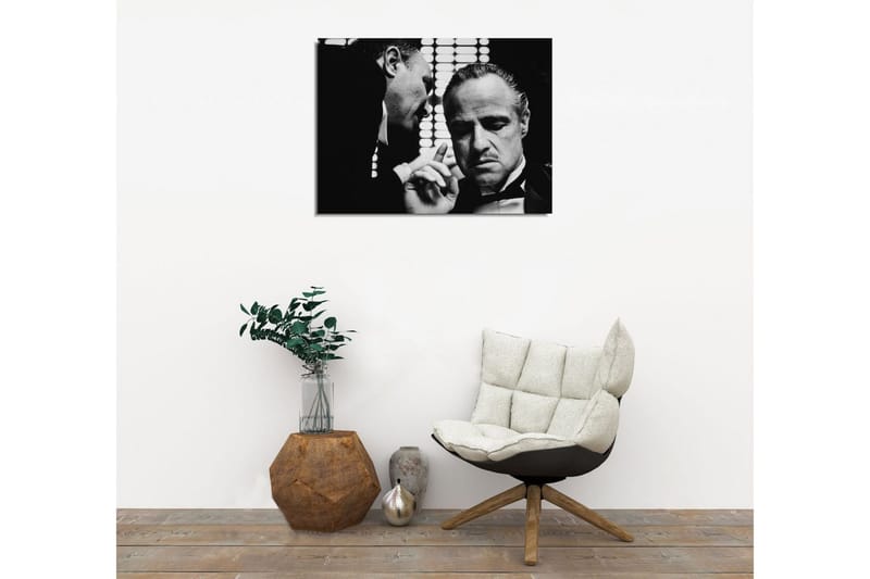 Liten Canvastavla 40x30 cm - Intimt samtal mellan två män i kostym - Svart / Vitt - Inredning & dekor - Tavlor & konst - Canvastavla