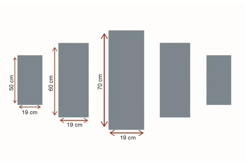 Stor Canvastavla i 5 delar 105x70 cm - Samling av olika gitarrer i en dynamisk komposition - Svart / Brun / Blå - Inredning & dekor - Tavlor & konst - Canvastavla