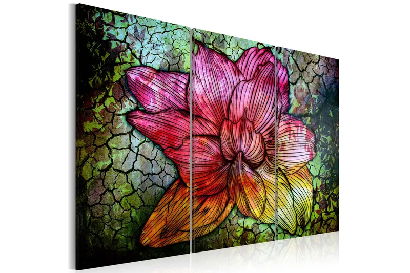 Tavla A rainbow-hued abstract flower 90x60, Artgeist sp. z o. o.