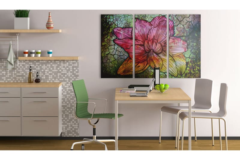 Tavla A rainbow-hued abstract flower 90x60 - Artgeist sp. z o. o. - Inredning & dekor - Tavlor & konst - Canvastavla