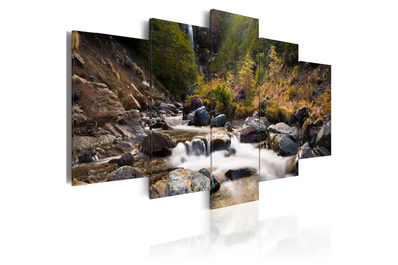 TAVLA A Waterfall In The Middle Of Wild Nature 100x50 - Artgeist sp. z o. o. - Inredning & dekor - Tavlor & konst - Canvastavla