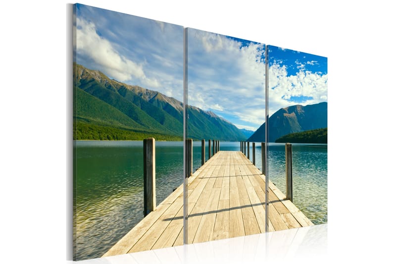Tavla A Pier On The Lake 120X80 Flerfärgad - Artgeist sp. z o. o. - Inredning & dekor - Tavlor & konst - Canvastavla