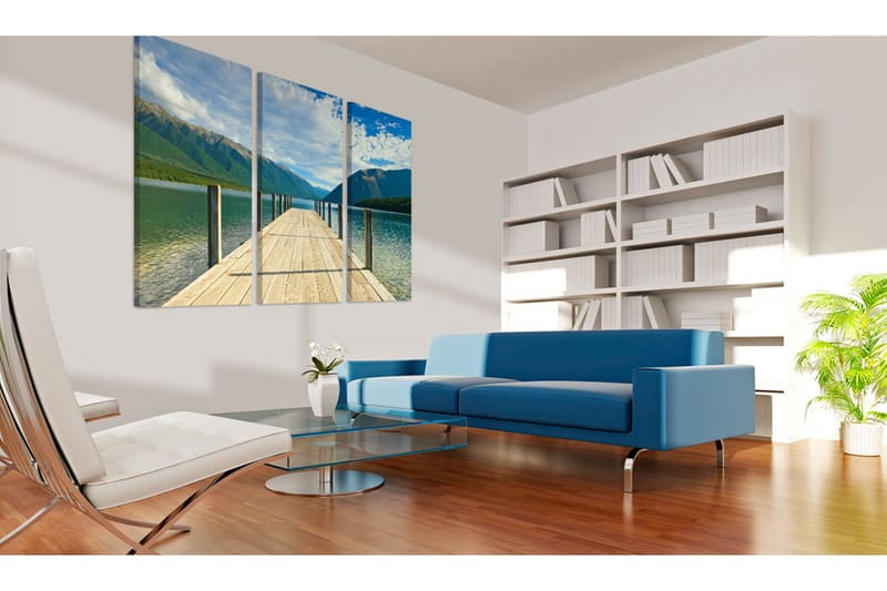 Tavla A Pier On The Lake 120X80 Flerfärgad - Artgeist sp. z o. o. - Inredning & dekor - Tavlor & konst - Canvastavla