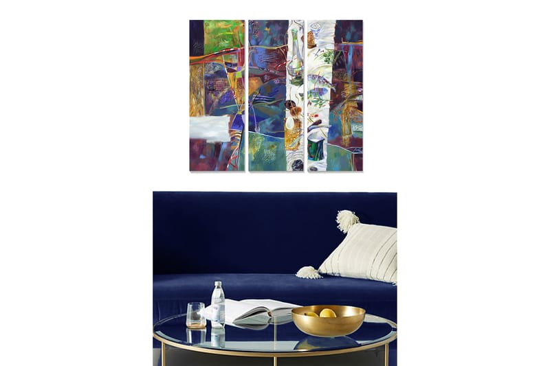 Tavla Abstract 3-Pack Flerfärgad Flerfärgad - 20x50 cm - Inredning & dekor - Tavlor & konst - Canvastavla