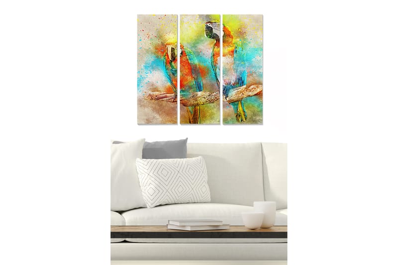 Tavla Abstract 3-Pack Flerfärgad 20X50 - 20x50 cm - Inredning & dekor - Tavlor & konst - Canvastavla