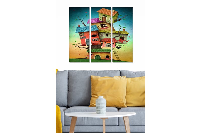 Tavla Abstract 3-Pack Flerfärgad 20X50 - 20x50 cm - Inredning & dekor - Tavlor & konst - Canvastavla