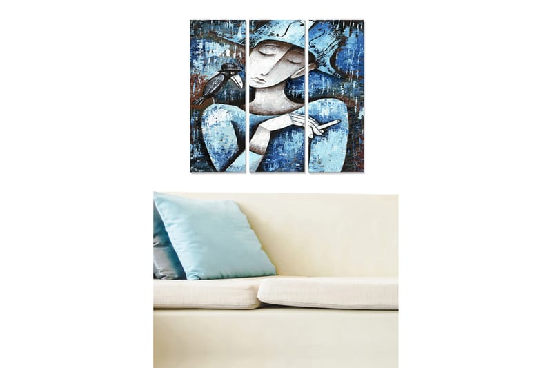 Tavla Abstract 3-Pack Flerfärgad 20X50 - 20x50 cm - Inredning & dekor - Tavlor & konst - Canvastavla