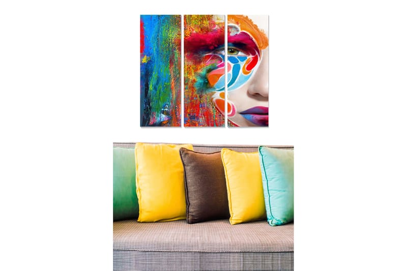 Tavla Abstract 3-Pack Flerfärgad 20X50 - 20x50 cm - Inredning & dekor - Tavlor & konst - Canvastavla