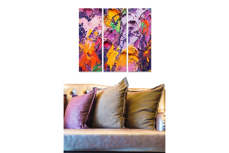 Tavla Abstract 3-Pack Flerfärgad 20X50 - 20x50 cm - Inredning & dekor - Tavlor & konst - Canvastavla