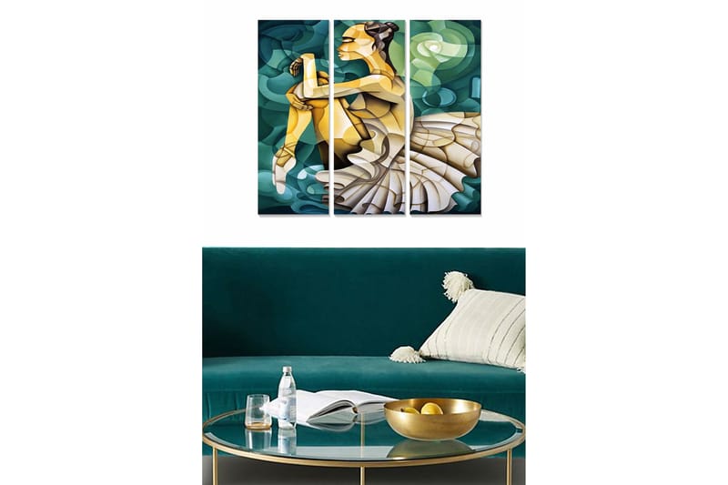 Tavla Abstract 3-Pack Flerfärgad 20X50 - 20x50 cm - Inredning & dekor - Tavlor & konst - Canvastavla