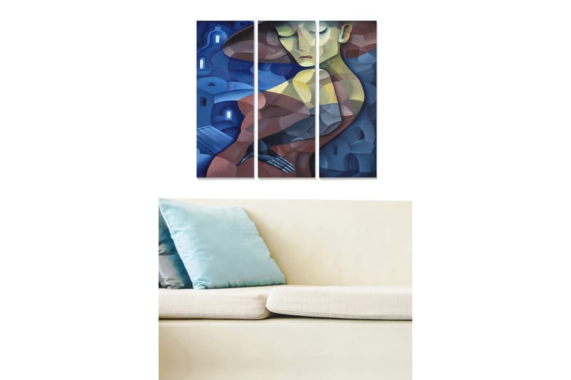 Tavla Abstract 3-Pack Flerfärgad 20X50 - 20x50 cm - Inredning & dekor - Tavlor & konst - Canvastavla
