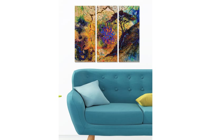 Tavla Abstract 3-Pack Flerfärgad 20X50 - 20x50 cm - Inredning & dekor - Tavlor & konst - Canvastavla