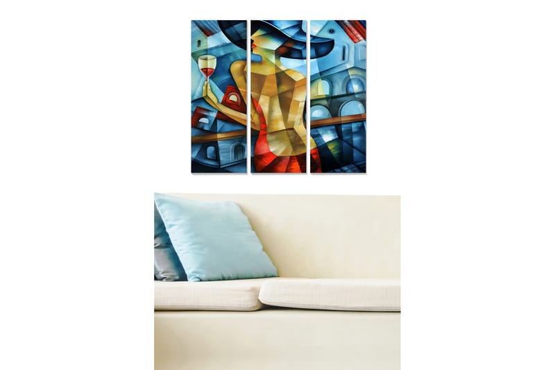 Tavla Abstract 3-Pack Flerfärgad 20X50 - 20x50 cm - Inredning & dekor - Tavlor & konst - Canvastavla