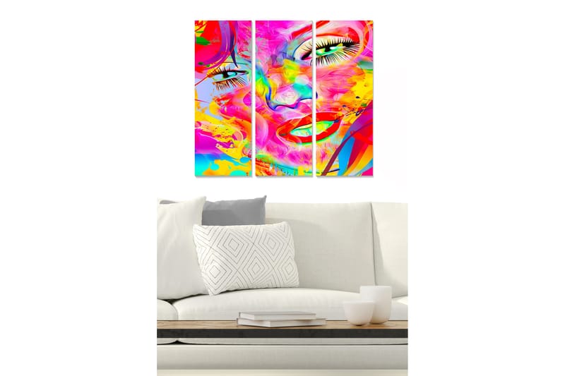 Tavla Abstract 3-Pack Flerfärgad 20X50 - 20x50 cm - Inredning & dekor - Tavlor & konst - Canvastavla