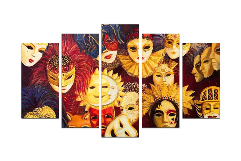 Tavla Abstract 5-Pack Flerfärgad 20X50 - 20x60 cm - Inredning & dekor - Tavlor & konst - Canvastavla
