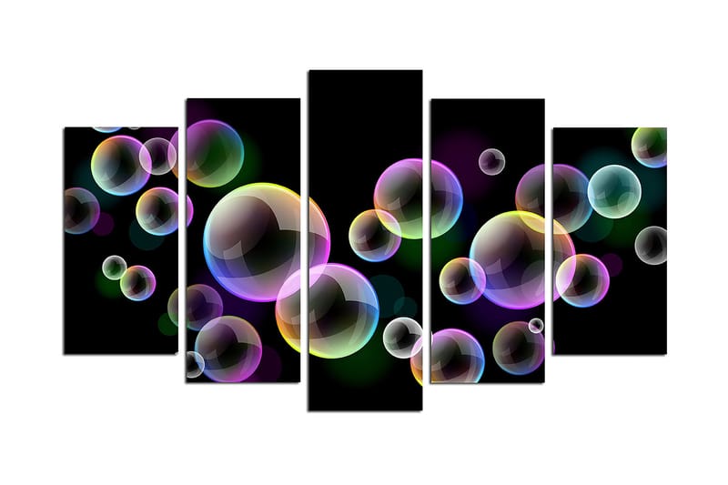 Tavla Abstract 5-Pack Flerfärgad 20X50 - 20x60 cm - Inredning & dekor - Tavlor & konst - Canvastavla