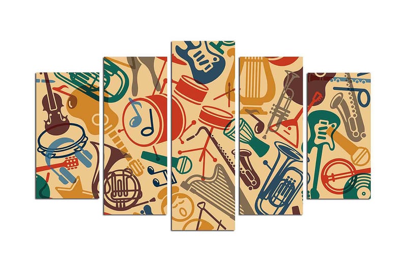 Tavla Abstract 5-Pack Flerfärgad 20X50 - 20x60 cm - Inredning & dekor - Tavlor & konst - Canvastavla