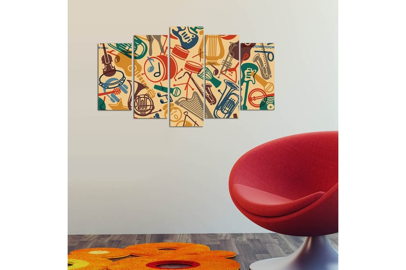 Tavla Abstract 5-Pack Flerfärgad 20X50 - 20x60 cm - Inredning & dekor - Tavlor & konst - Canvastavla