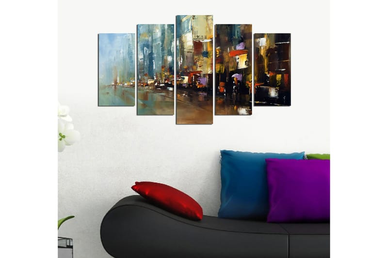 Tavla Abstract 5-Pack Flerfärgad 20X50 - 20x60 cm - Inredning & dekor - Tavlor & konst - Canvastavla