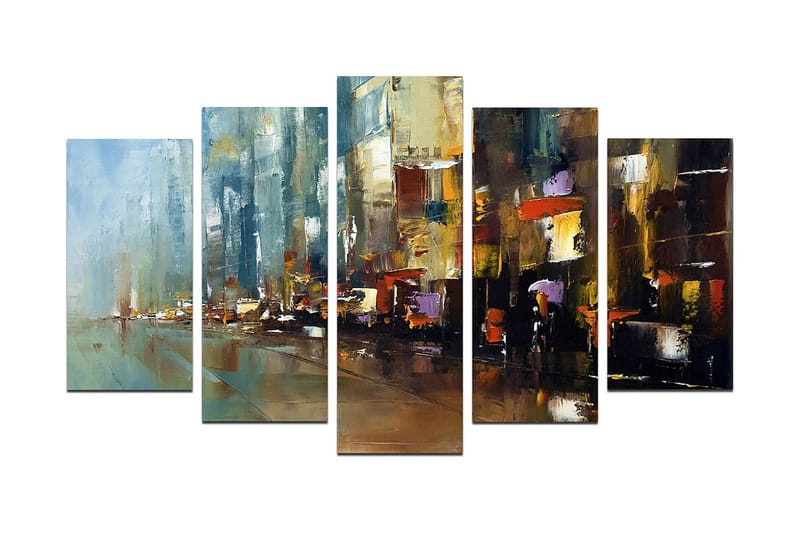 Tavla Abstract 5-pack Flerfärgad, 20x60 cm