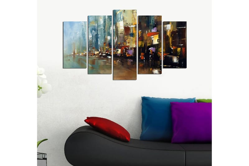 Tavla Abstract 5-pack Flerfärgad - 20x60 cm - Inredning & dekor - Tavlor & konst - Canvastavla