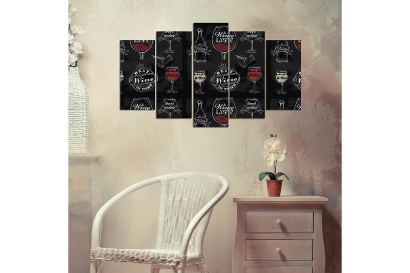 Tavla Abstract 5-pack Flerfärgad - 20x60 cm - Inredning & dekor - Tavlor & konst - Canvastavla