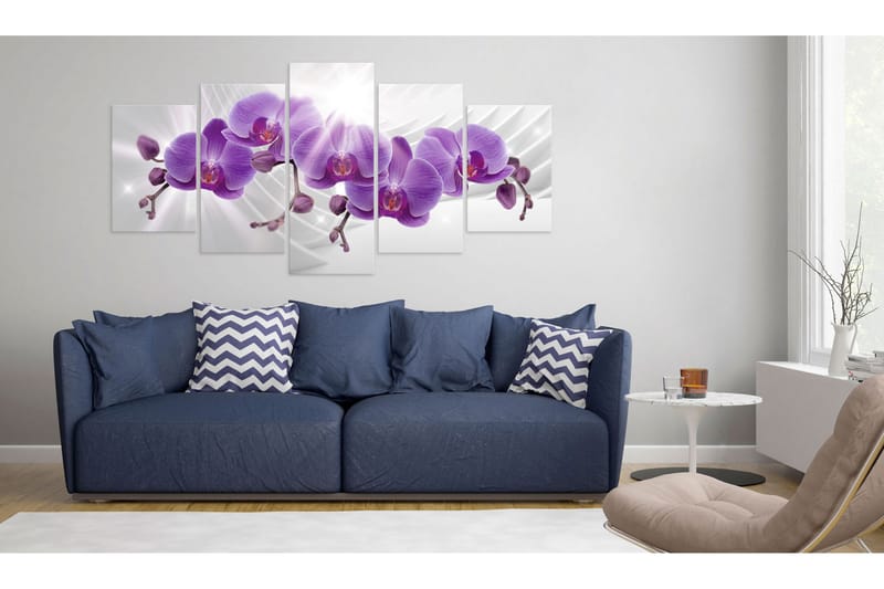 Tavla Abstract Garden Purple Orchis 100X50 Lila|Vit - Artgeist sp. z o. o. - Inredning & dekor - Tavlor & konst - Canvastavla