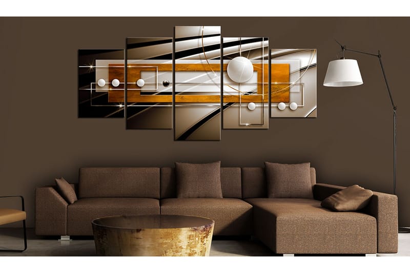 Tavla Abstract Harmony 100X50 Brun|Vit - Artgeist sp. z o. o. - Inredning & dekor - Tavlor & konst - Canvastavla