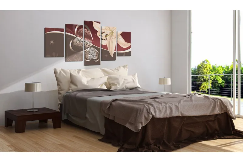 Tavla Abstraction With Lily 5 Pieces 100x50 - Artgeist sp. z o. o. - Inredning & dekor - Tavlor & konst - Canvastavla