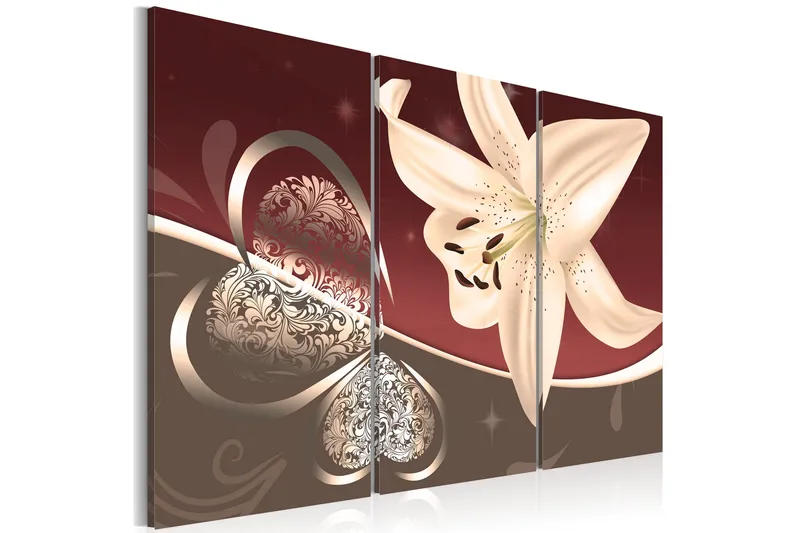 Tavla Abstraction With Lily Triptych 120x80, Artgeist sp. z o. o.