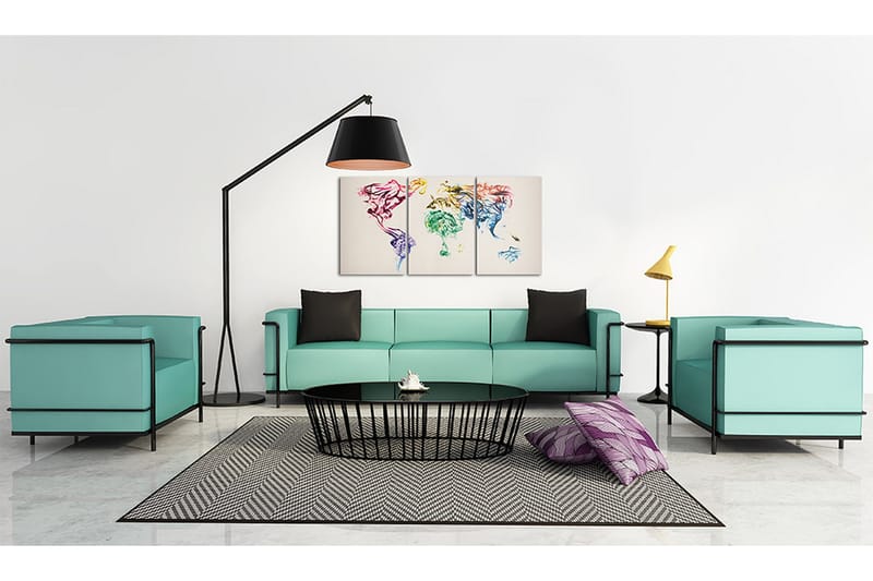 Tavla Abstrakt Världskarta 120X60 Flerfärgad|Vit - Artgeist sp. z o. o. - Inredning & dekor - Tavlor & konst - Canvastavla