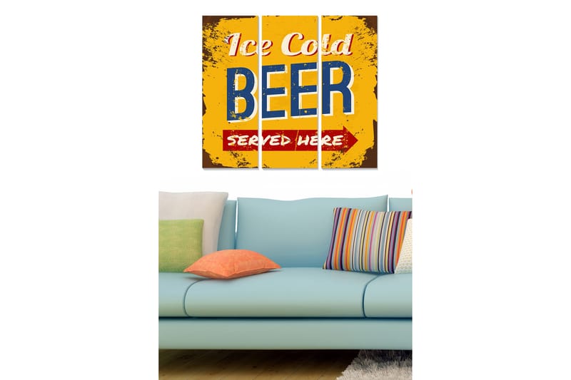 Tavla Advertisement 3-Pack Flerfärgad 20X50 - 20x50 cm - Inredning & dekor - Tavlor & konst - Canvastavla