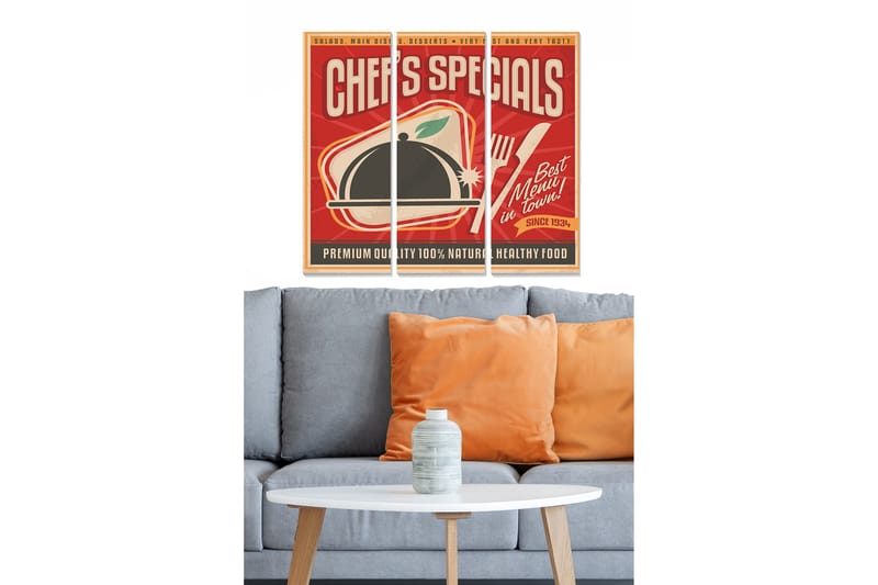 Tavla Advertisement 3-Pack Flerfärgad 20X50 - 20x50 cm - Inredning & dekor - Tavlor & konst - Canvastavla